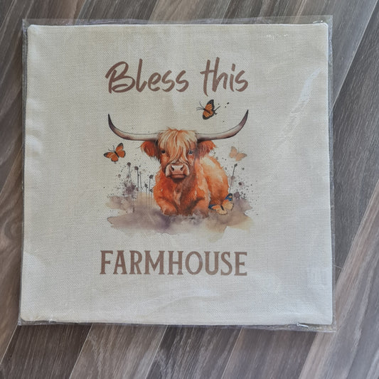 Bless this Farmhouse Cushion Cover