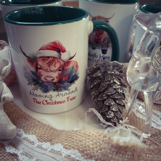 Mooing Around the Christmas Tree Mug