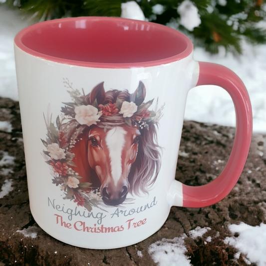 Neighing Around the Christmas Tree Mug